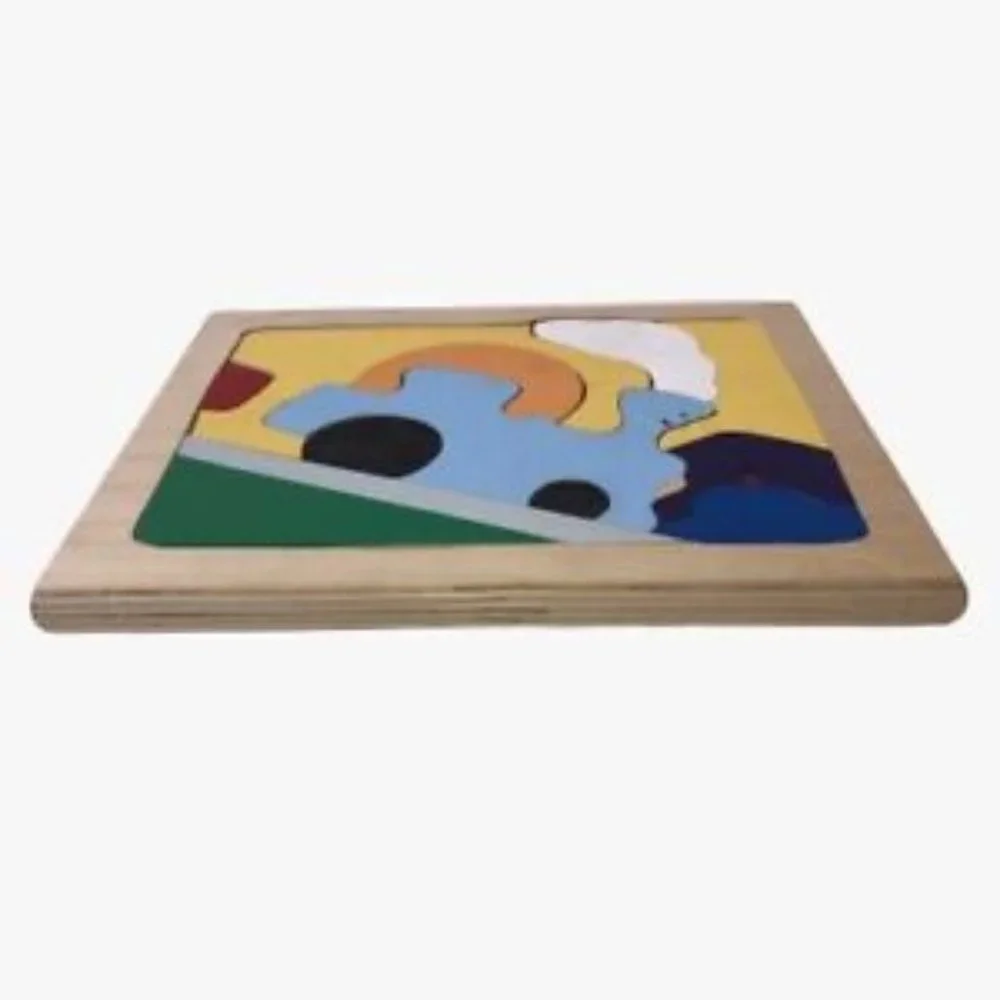 TRAIN Wood Tray Puzzle 13 Pieces Easy Wooden Puzzle
